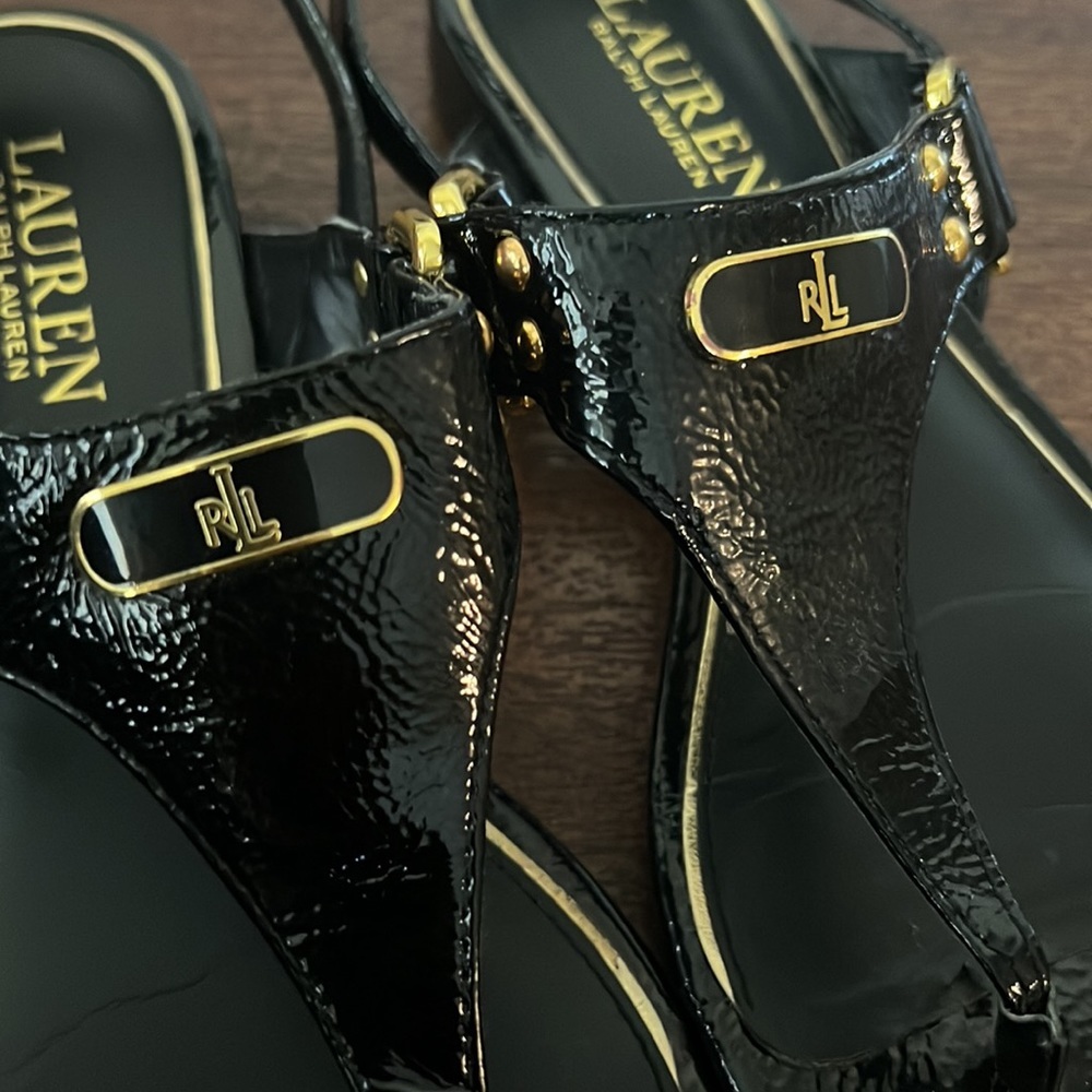 Womens Lauren Ralph Lauren Valinda T-Strap Slingback Sandals - Picture 5 of 6